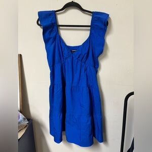 Express Royal Blue Ruffled Dress